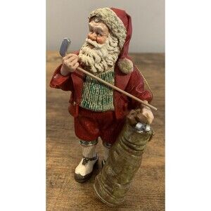 Kurt Adler "Par For The Claus" Golfing Santa Christmas Figure Fabriche KSA